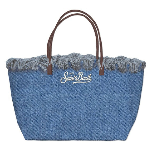 CITYBAGMIDFRINGE 00436LDENIM EMB SAINT BARTH