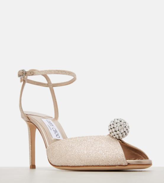 SACORA 85 EDK #LIGHT SOFT GOLD/CRYSTAL JIMMY CHOO