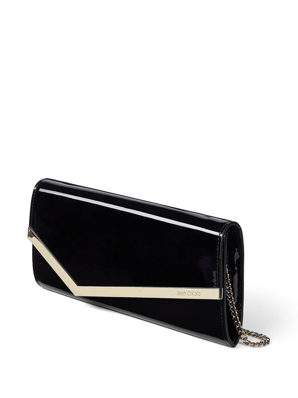 EMMIE PAT #BLACK/LIGHT GOLD JIMMY CHOO