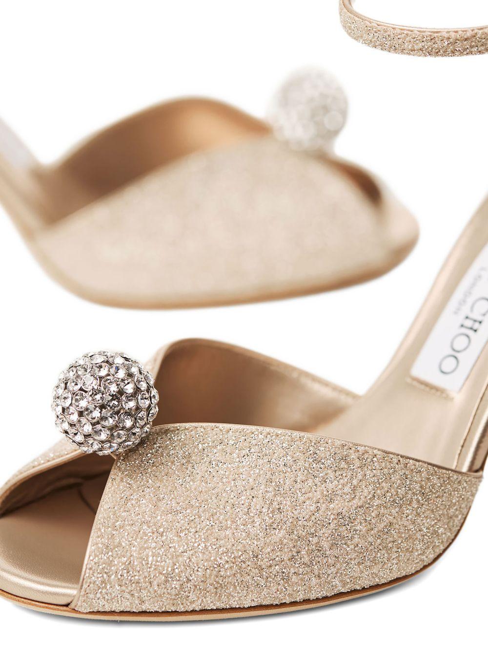 SACORA 85 EDK #LIGHT SOFT GOLD/CRYSTAL JIMMY CHOO