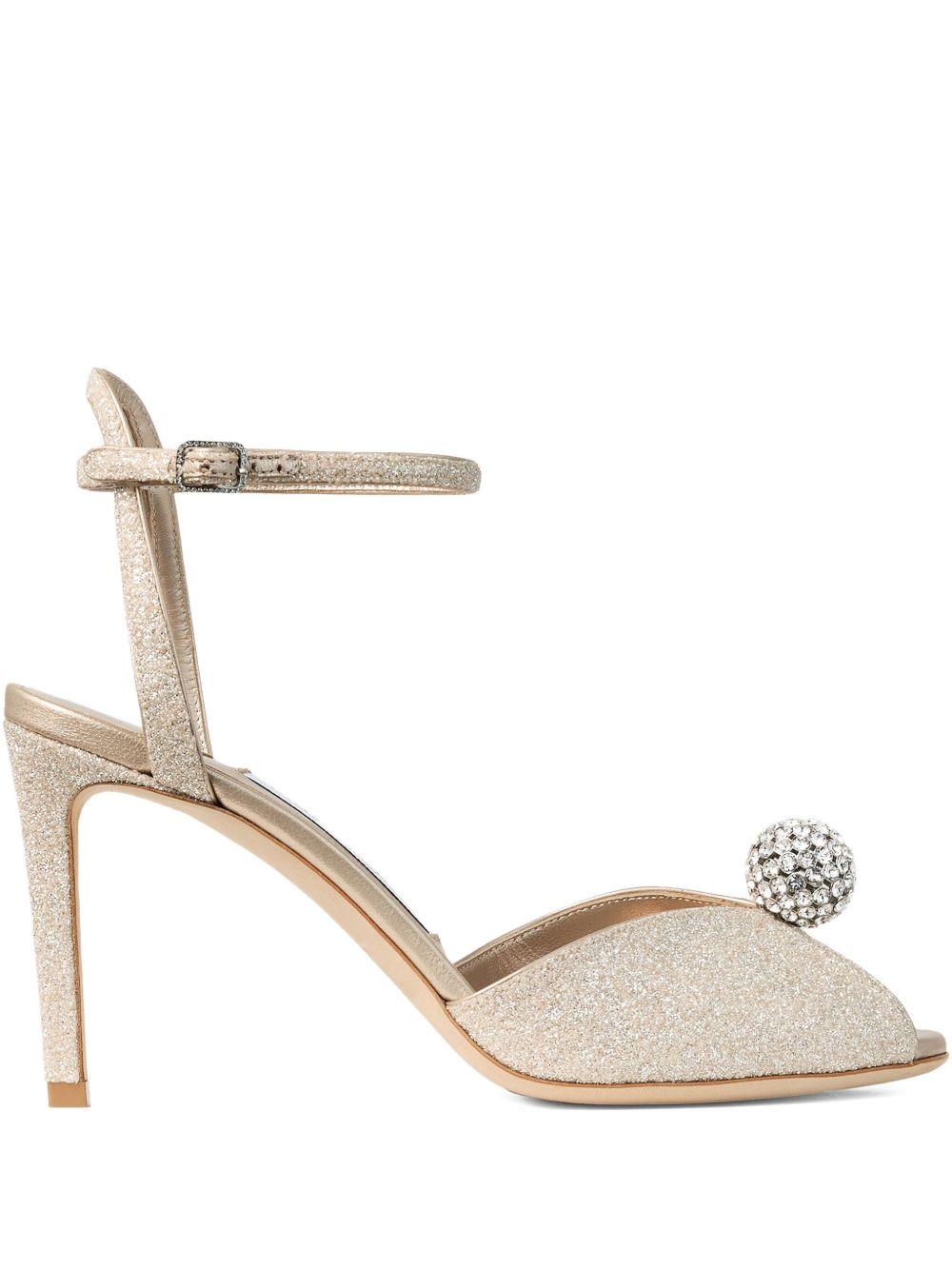 SACORA 85 EDK #LIGHT SOFT GOLD/CRYSTAL JIMMY CHOO