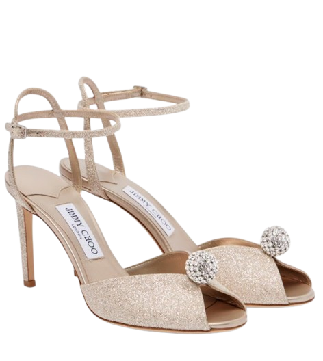 SACORA 85 EDK #LIGHT SOFT GOLD/CRYSTAL JIMMY CHOO