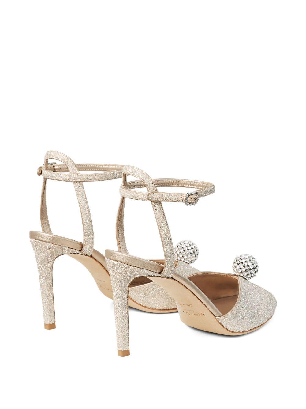 SACORA 85 EDK #LIGHT SOFT GOLD/CRYSTAL JIMMY CHOO