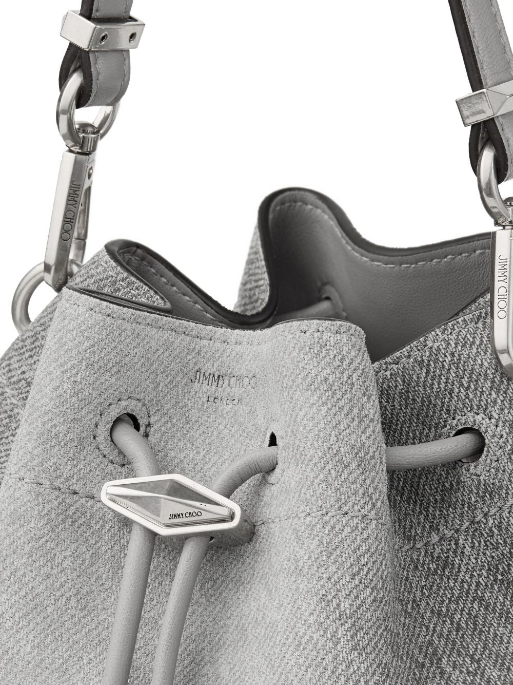  CINCH SMALL IMA #DOVE/DOVE/ANTIQUE SILVER JIMMY CHOO 