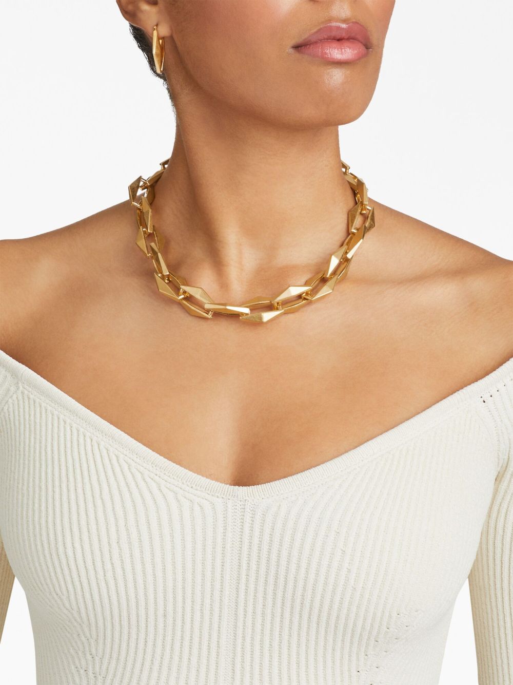  DIAMOND CHN NECKLACE MFQ #GOLD JIMMY CHOO 