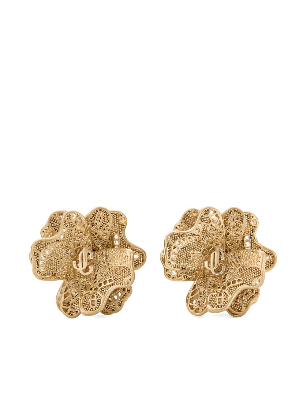 LACE CORSAGE STUDS MFQ #GOLD JIMMY CHOO 
