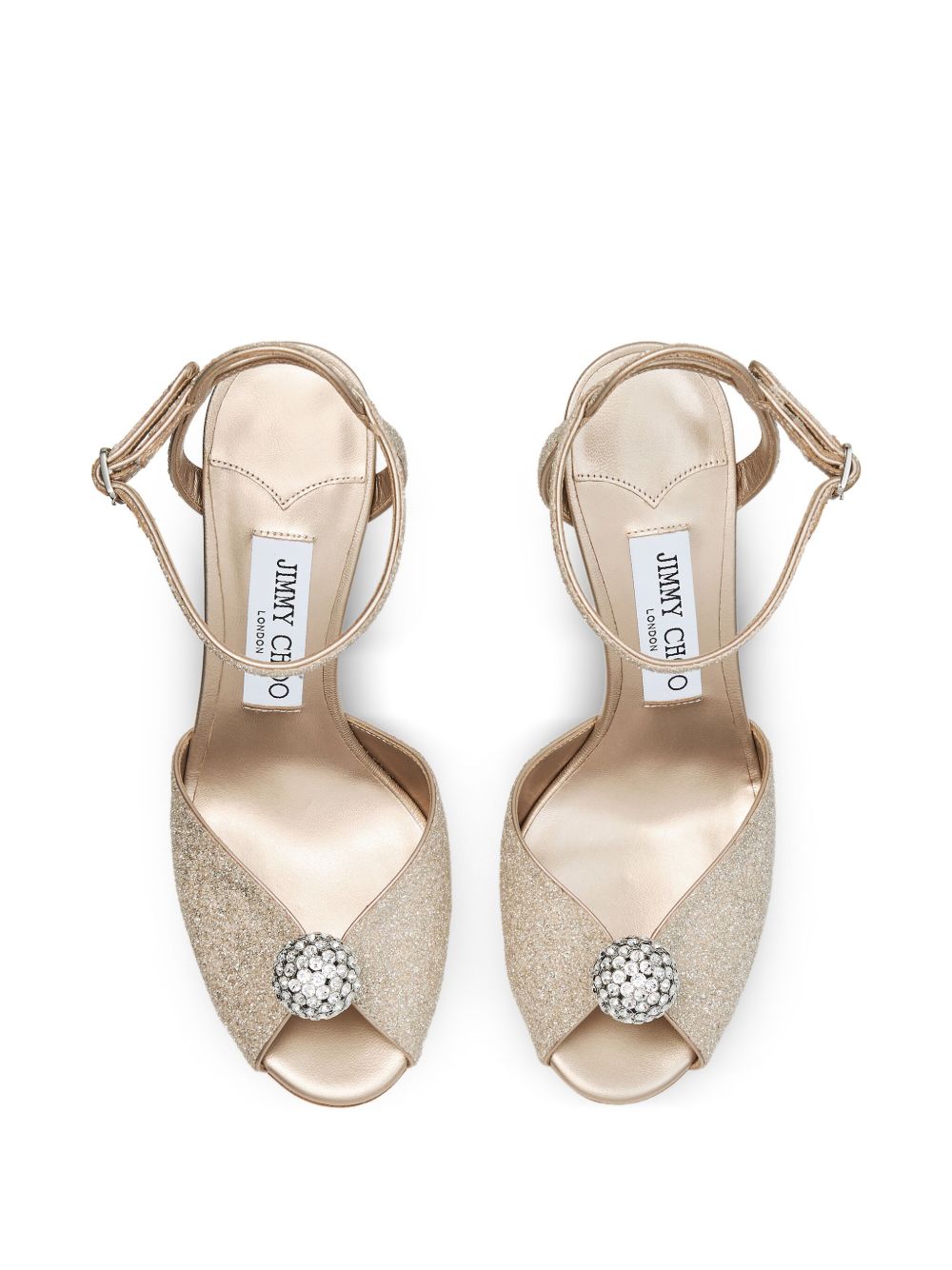  SACORA 85 EDK #LIGHT SOFT GOLD/CRYSTAL JIMMY CHOO 