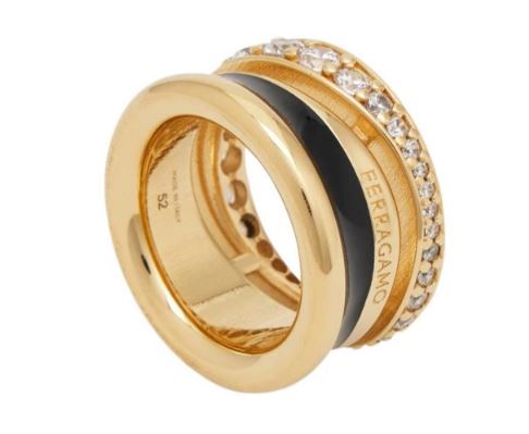  760925 790650ORO/BLACK/CRYSTAL SALVATORE FERRAGAMO 