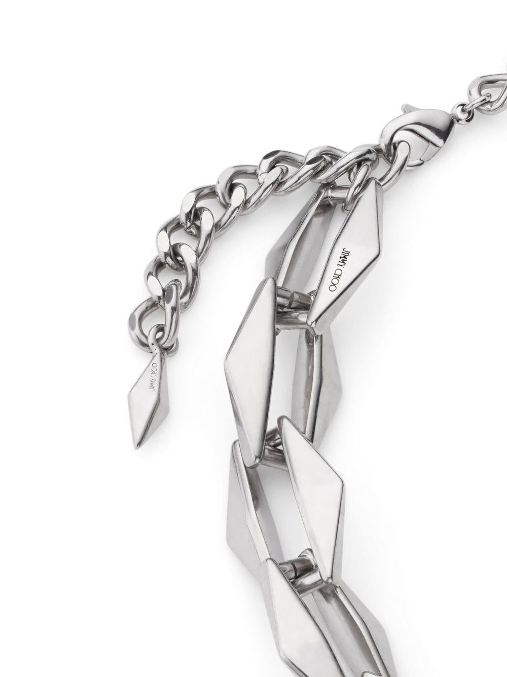 DIAMOND CHN NECKLACE CZI #ANTIQUE SILVER JIMMY CHOO 