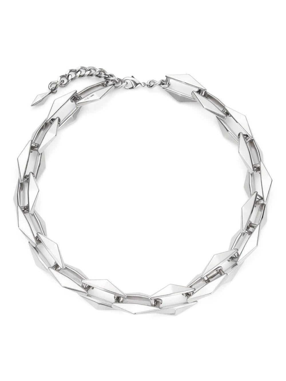  DIAMOND CHN NECKLACE CZI #ANTIQUE SILVER JIMMY CHOO 
