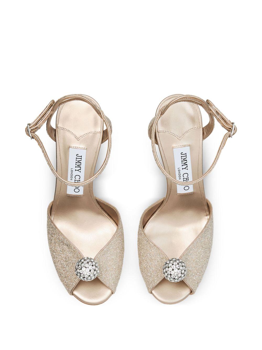  SACORA 85 EDK #LIGHT SOFT GOLD/CRYSTAL JIMMY CHOO 