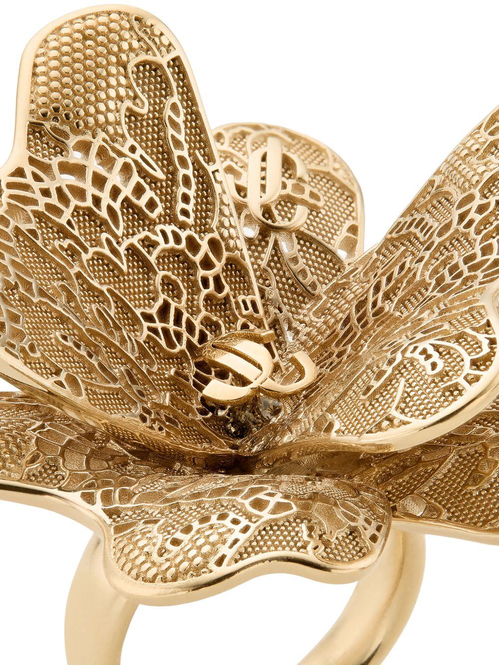  MAXI CORSAGE RING MFQ #GOLD JIMMY CHOO 