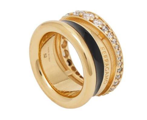  760925 790650ORO/BLACK/CRYSTAL SALVATORE FERRAGAMO 