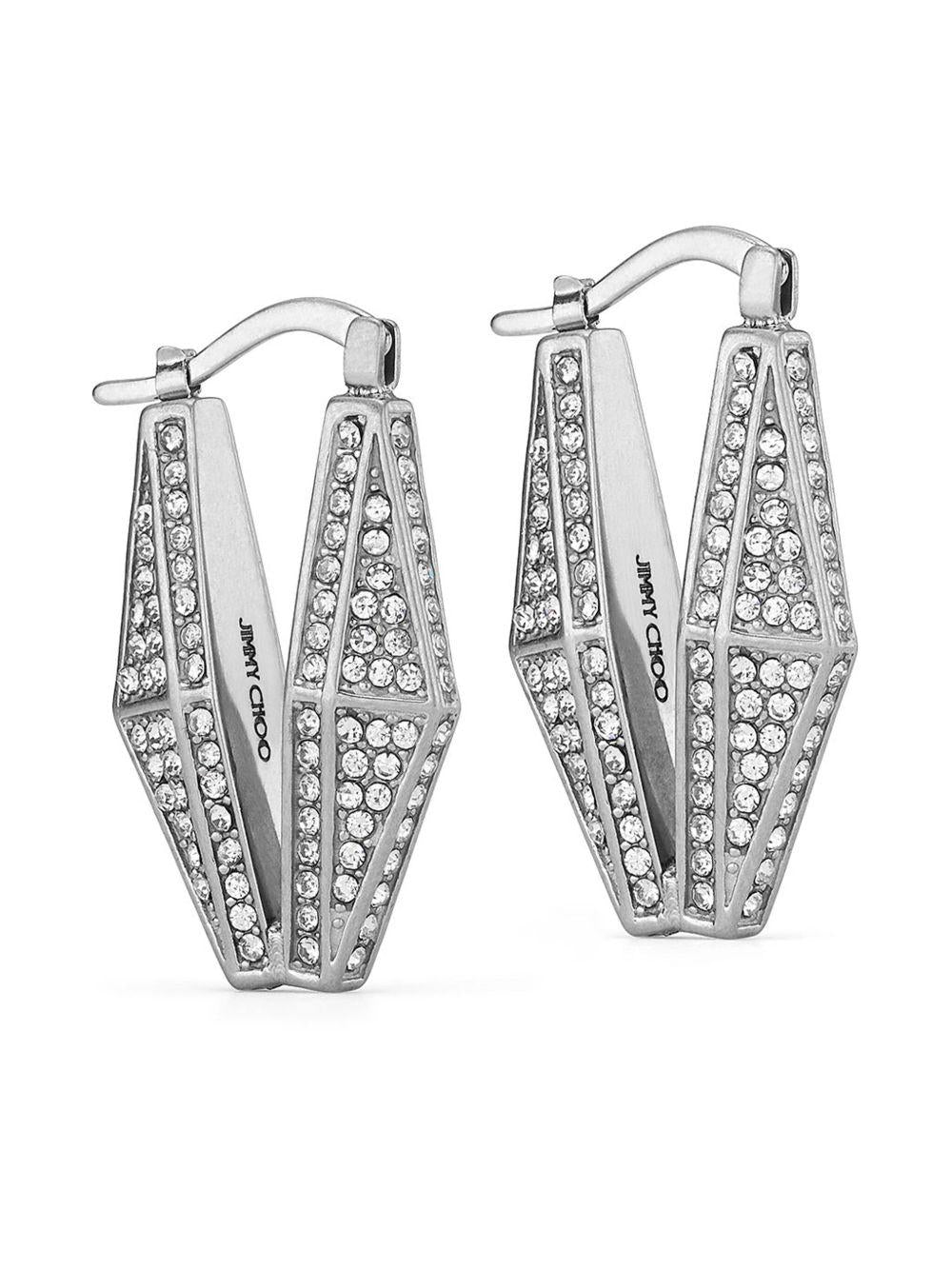 DIAMOND CHN EARRING MHD #SILVER/CRYSTAL JIMMY CHOO 