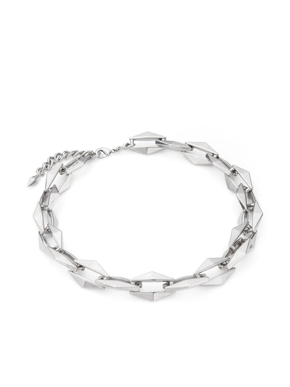  DIAMOND CHN NECKLACE CZI #ANTIQUE SILVER JIMMY CHOO 