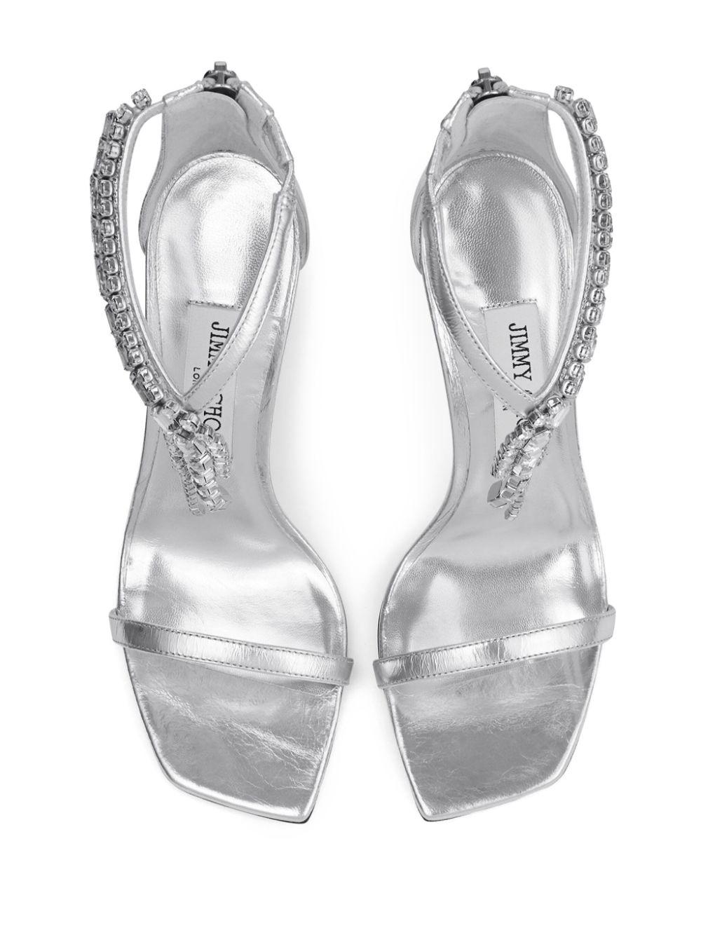 JIMMY CHOO VERITY SANDAL 100 BYK#SILVER