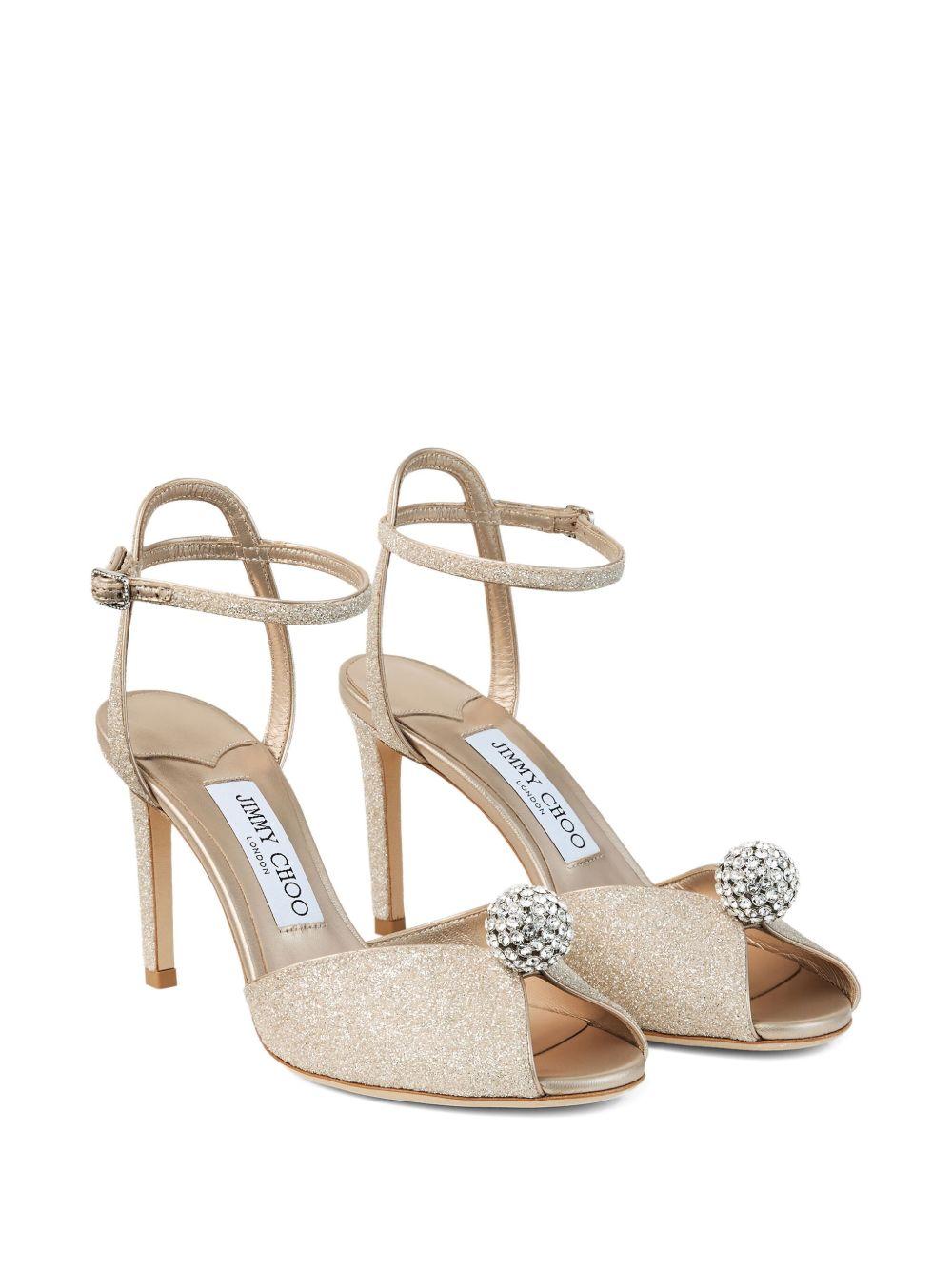  SACORA 85 EDK #LIGHT SOFT GOLD/CRYSTAL JIMMY CHOO 